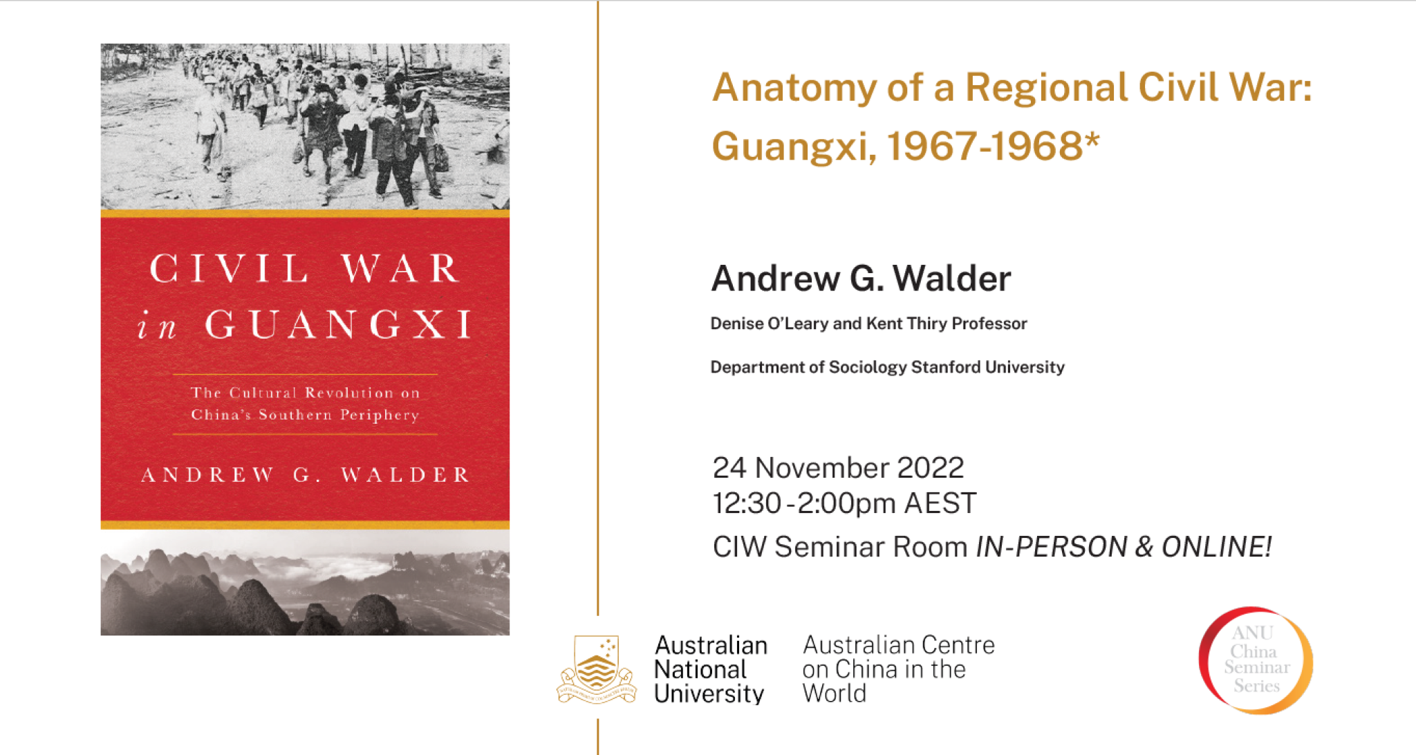 Image of a book cover with the text, "Civil War in Guangxi: The Cultural Revolution on China's Southern Periphery"