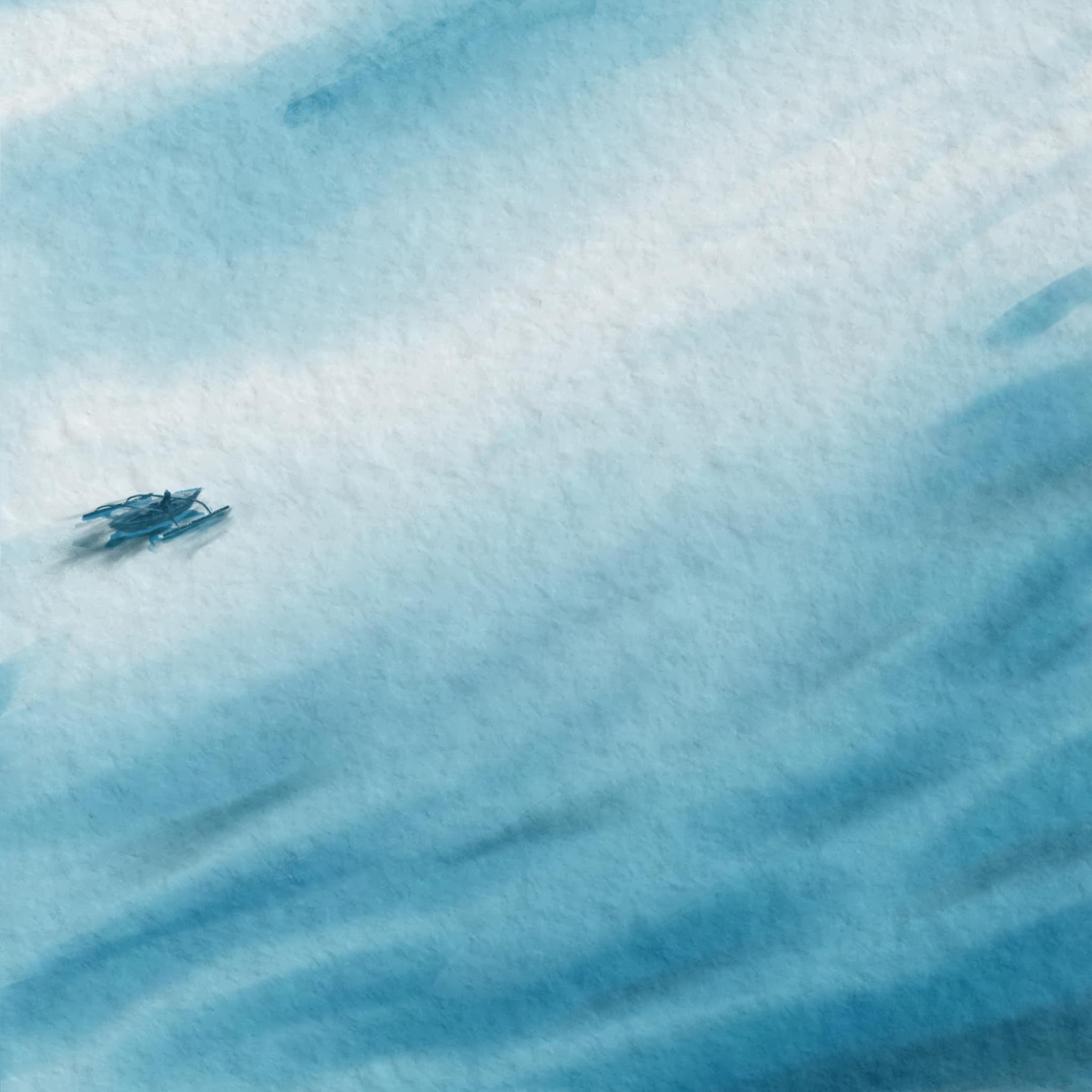 Boat in the shallow sea