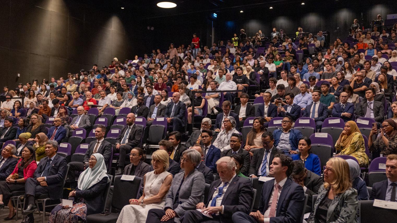 Attendees listen to the 2024 Gareth Evans Oration. Attendees listen to the 2024 Gareth Evans Oration.
