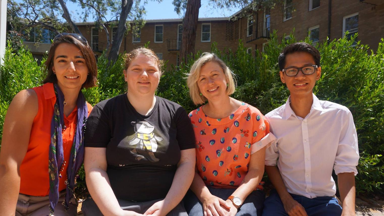 2016 ANU Summer Scholars (left to right) Saliha Muradoglu, Sulenna Nicholson, Lauren Reed and Nay San